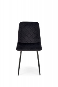 SCAUN DINING K525, NEGRU/NEGRU, TAPITERIE DIN CATIFEA SI PICIOARE DIN METAL, STIL MODERN - Img 7