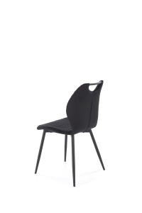 SCAUN DINING K569, NEGRU 66/NEGRU, TAPITERIE DIN CATIFEA SI PICIOARE DIN METAL, STIL MODERN - Img 2
