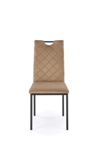 SCAUN DINING K577, BEJ 11/NEGRU, TAPITERIE DIN CATIFEA SI PICIOARE DIN METAL, STIL MODERN - Img 5