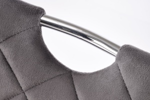 SCAUN DINING K578, GRI 21/CROM, TAPITERIE DIN CATIFEA SI PICIOARE DIN METAL, STIL MODERN - Img 5