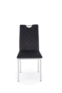 SCAUN DINING K578, NEGRU 66/CROM, TAPITERIE DIN CATIFEA SI PICIOARE DIN METAL, STIL MODERN - Img 4