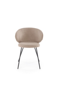 SCAUN DINING K587, BEJ 38/NEGRU, TAPITERIE DIN CATIFEA MATA SI PICIOARE DIN METAL, STIL MODERN - Img 5