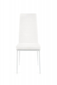 SCAUN DINING K70, ALB/ALB, CU TAPITERIE DIN PIELE ECOLOGICA SI PICIOARE DIN METAL, STIL MODERN - Img 3