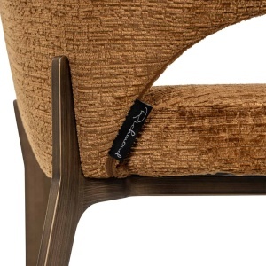 SCAUN DINING KENZI, REALIZAT DIN METAL SI TEXTIL, CULOARE CONIAC, DESIGN DEOSEBIT, RICHMOND INTERIORS - Img 7