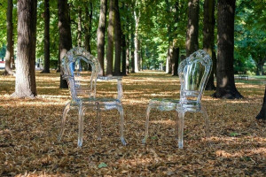 SCAUN DINING KING ARM, TRANSPARENT, DIN POLICARBONAT, STIL MODERN