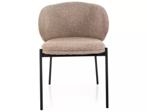 SCAUN DINING KIOTO, BEJ 253/NEGRU MAT, TAPITERIE DIN TEXTIL SI PICIOARE DIN METAL, STIL MODERN - Img 2