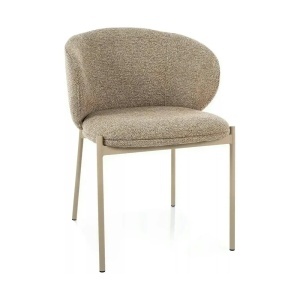 SCAUN DINING KIOTO , BEJ 253/NUC, TAPITERIE DIN TEXTIL SI PICIOARE DIN METAL, STIL MODERN