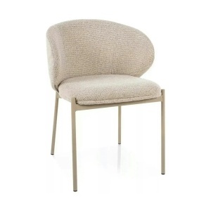 SCAUN DINING KIOTO, BEJ DESCHIS/CASMIR, TAPITERIE DIN TEXTIL SI PICIOARE DIN METAL, STIL MODERN