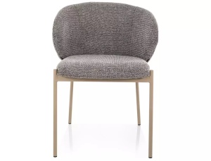 SCAUN DINING KIOTO, GRI 254/CREM, TAPITERIE DIN TEXTIL SI PICIOARE DIN METAL, STIL MODERN