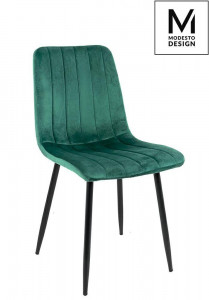 SCAUN DINING, LARA, VERDE INCHIS/NEGRU, CU TAPITERIE DIN CATIFEA