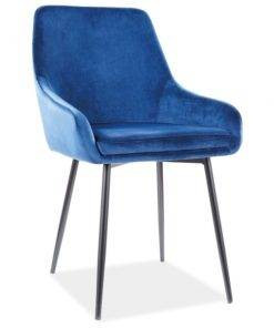 SCAUN DINING/LIVING ALBI 91, ALBASTRU/NEGRU, TAPITAT IN CATIFEA/METAL, STIL MODERN, SIGNAL