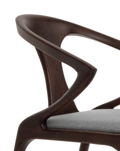 SCAUN DINING/LIVING INEZ, CONFECTIONAT DIN LEMN MASIV DE NUC SI TEXTIL, STIL MODERN - Img 5