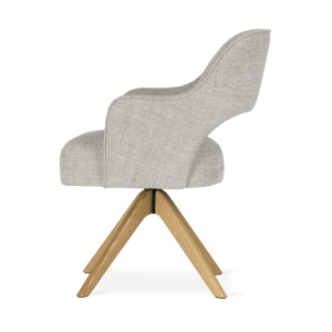 SCAUN DINING MERCY SUPREME WOOD, CONFECTIONAT DIN LEMN, SPUMA, ARCURI SI TEXTIL, GRI/NATURAL, STIL MODERN - Img 3