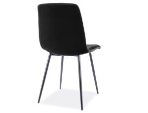 SCAUN DINING MILA, NEGRU BLUVEL 19/NEGRU MAT, TAPITERIE DIN CATIFEA SI METAL, STIL MODERN - Img 2