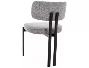 SCAUN DINING MISAKI, GRI 254/NEGRU, TAPITERIE DIN TEXTIL SI PICIOARE DIN METAL, STIL MODERN - Img 4