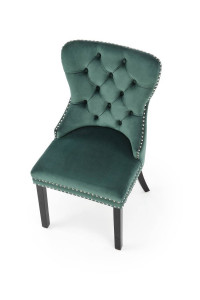 SCAUN DINING MIYA, VERDE INCHIS/NEGRU, CU TAPITERIE DIN CATIFEA SI PICIOARE DIN LEMN MASIV, STIL CLASIC - Img 5