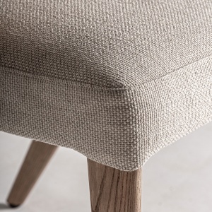 SCAUN DINING MOENA, MARO DESCHIS, REF. 35851, PRELUCRAT MANUAL, CONFECTIONAT DIN LEMN DE STEJAR SI TEXTIL, STIL MODERN - Img 5