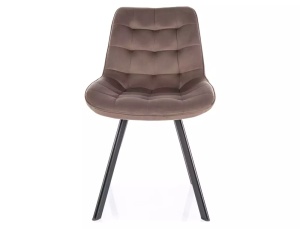 SCAUN DINING MONTI, CAPPUCCINO BLUVEL 38/NEGRU MAT, TAPITERIE DIN CATIFEA SI PICIOARE DIN METAL, STIL MODERN - Img 3