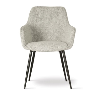 SCAUN DINING NANO, GRI/NEGRU, CONFECTIONAT DIN TAPITERIE DIN TEXTIL, SPUMA SI PICIOARE DIN METAL, STIL MODERN - Img 2