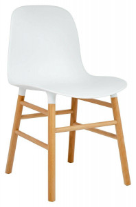 SCAUN DINING, NATURAL/ALB, DIN POLIPROPILENA SI LEMN DE FAG, IKAR, STIL MODERN