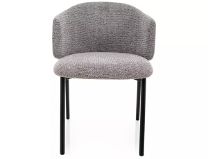 SCAUN DINING, OSAKA, CULOARE GRI 254/NEGRU MAT, TAPITERIE DIN TEXTIL SI METAL, STIL MODERN - Img 2