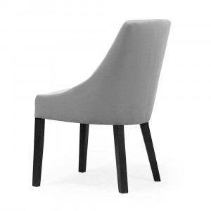SCAUN DINING PAWEL, GRI/NEGRU, TAPITERIE DIN CATIFEA SI PICIOARE DIN LEMN, STIL MODERN - Img 4
