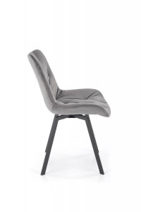 SCAUN DINING PIVOTANT K519, GRI/NEGRU, TAPITERIE DIN CATIFEA SI PICIOARE DIN METAL, STIL MODERN - Img 7