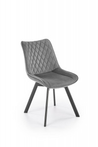 SCAUN DINING PIVOTANT K520, GRI/NEGRU, TAPITERIE DIN CATIFEA SI PICIOARE DIN METAL , STIL MODERN