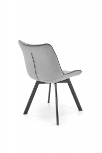 SCAUN DINING PIVOTANT K520, GRI/NEGRU, TAPITERIE DIN CATIFEA SI PICIOARE DIN METAL , STIL MODERN - Img 3