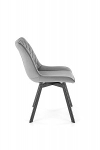 SCAUN DINING PIVOTANT K520, GRI/NEGRU, TAPITERIE DIN CATIFEA SI PICIOARE DIN METAL , STIL MODERN - Img 6