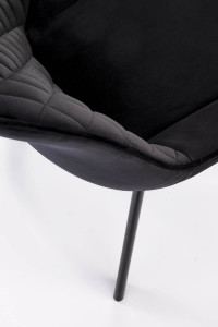 SCAUN DINING PIVOTANT K520, NEGRU/NEGRU, TAPITERIE DIN CATIFEA SI PICIOARE DIN METAL , STIL MODERN - Img 8