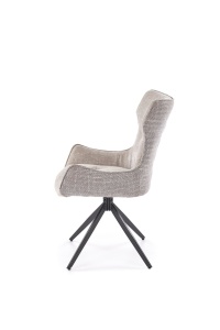 SCAUN DINING PIVOTANT K573, GRI/NEGRU, TAPITERIE DIN STOFA SI PICIOARE DIN METAL, STIL MODERN - Img 3