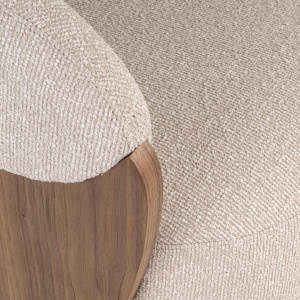 SCAUN DINING POLLUX, REALIZAT DIN METAL, LEMN DE FAG SI TEXTIL, CULOARE MARO/BEJ, DESIGN DEOSEBIT, RICHMOND INTERIORS - Img 2