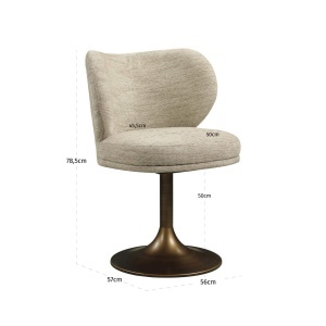 SCAUN DINING ROTATIV AMELY, DIN METAL SI TEXTIL, DE CULOARE CUPRU/CREM, RICHMOND INTERIORS - Img 4