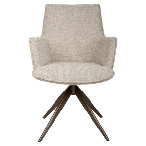 SCAUN DINING ROTATIV CU BRATE, DAKOTA, REALIZAT DIN METAL, PLACAJ SI TEXTIL, CULOARE BEJ, DESIGN DEOSEBIT, RICHMOND INTERIORS - Img 4