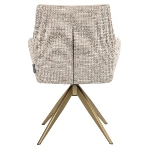 SCAUN DINING ROTATIV LISONNE, REALIZAT DIN METAL SI TEXTIL, CULOARE CREM, DESIGN DEOSEBIT, RICHMOND INTERIORS - Img 5