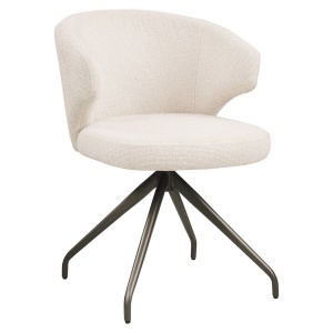 SCAUN DINING ROTATIV, MILLY, REALIZAT DIN METAL, FURNIR SI TEXTIL, CULOARE CREM, DESIGN DEOSEBIT, RICHMOND INTERIORS - Img 2