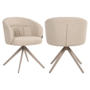 SCAUN DINING ROTATIV OLIVIA, REALIZAT DIN METAL, LEMN DE FAG SI TEXTIL, CULOARE CREM, DESIGN DEOSEBIT, RICHMOND INTERIORS - Img 2