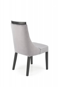 SCAUN DINING ROYAL, GRI MONOLITH 85/NEGRU, CU TAPITERIE DIN CATIFEA SI PICIOARE DIN LEMN MASIV, STIL CLASIC, HALMAR - Img 4