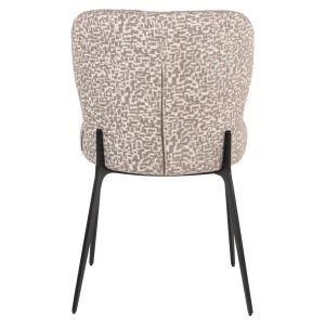 SCAUN DINING SERGIO NATURAL GEO, 214155, CONFECTIONAT DIN POLIESTER, METAL SI SPUMA, BEJ/NEGRU, STIL MODERN - Img 3