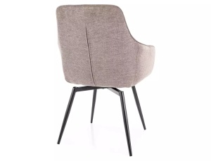 SCAUN DINING SERVIO BREGO BEJ 34/NEGRU, CU TAPITERIE DIN STOFA BREGO SI PICIOARE DIN METAL, STIL MODERN - Img 3