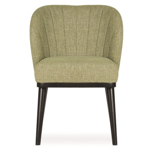 SCAUN DINING SHELLY PRO SUPREME, CONFECTIONAT DIN LEMN, SPUMA, ARCURI SI TEXTIL, KAKI/NEGRU, STIL MODERN - Img 2