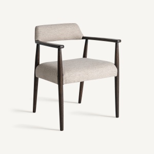 SCAUN DINING STAPLE, DIN LEMN DE FRASIN SI TEXTIL GRI, DESIGN CONTEMPORAN, VICAL HOME