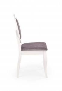 SCAUN DINING STIL BAROCK, GRI/ALB, CU TAPITERIE DIN STOFA FINA SI PICIOARE DIN LEMN MASIV, STIL CLASIC - Img 4