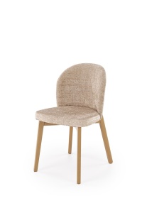 SCAUN DINING STIL BASSO, BEJ 14/STEJAR NATURAL, CU TAPITERIE DIN STOFA SI PICIOARE DIN LEMN MASIV, STIL CLASIC - Img 3