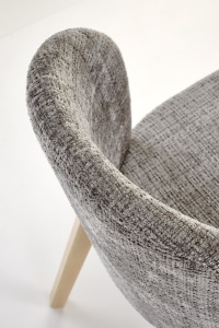 SCAUN DINING STIL BASSO, GRI 96/STEJAR NATURAL, CU TAPITERIE DIN STOFA SI PICIOARE DIN LEMN MASIV, STIL CLASIC - Img 6
