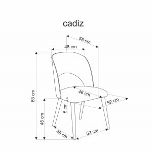 SCAUN DINING STIL CADIZ, GRI/STEJAR, CU TAPITERIE DIN STOFA SI PICIOARE DIN LEMN, STIL MODERN - Img 2