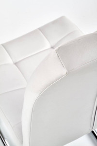 SCAUN DINING STIL K147, ALB/CROM, CU TAPITERIE DIN PIELE ECOLOGICA SI PICIOARE DIN METAL, STIL MODERN - Img 6