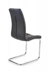 SCAUN DINING STIL K147, NEGRU/CROM, CU TAPITERIE DIN PIELE ECOLOGICA SI PICIOARE DIN METAL, STIL MODERN - Img 3
