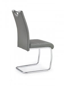 SCAUN DINING STIL K211, GRI/CROM, CU TAPITERIE DIN PIELE ECOLOGICA SI PICIOARE DIN METAL, STIL MODERN - Img 2